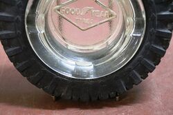 Vintage Good Year Tyre Rubber and Glass Promotional Ashtray