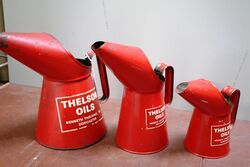 Vintage Graduated Set of 3 Thelson Oils JugPourers