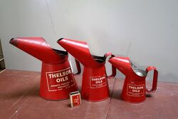 Vintage Graduated Set of 3 Thelson Oils JugPourers