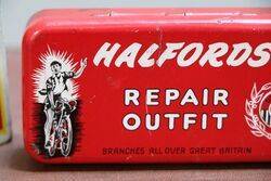 Vintage Halfords Pictorial Repair Outfit Tin