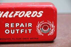 Vintage Halfords Pictorial Repair Outfit Tin