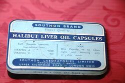 Vintage Halibut Liver Oil Capsules with Contents
