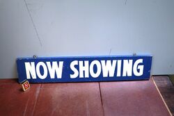 Vintage Hand Painted Now Showing Theatre Wood Sign. #