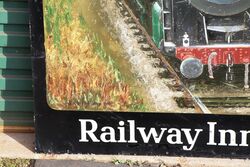 Vintage Hand Painted Stones Railway Inn Metal Sign 