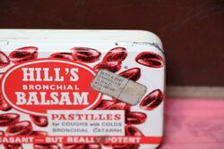 Vintage Hilland39s Bronchial Balsam Pastilles Tin