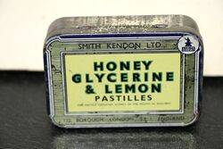 Vintage Honey Glycerine & Lemon Pastilles Tin. #