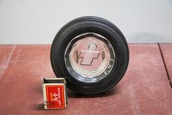 Vintage India Super Rubber & Glass Promotional Ashtray.