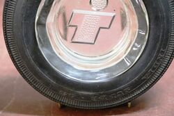 Vintage India Super Rubber and Glass Promotional Ashtray