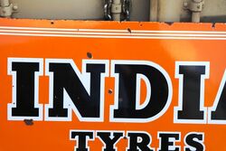 Vintage India Tyres Enamel Advertising Sign 