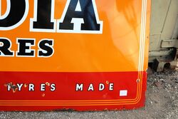 Vintage India Tyres Enamel Advertising Sign 