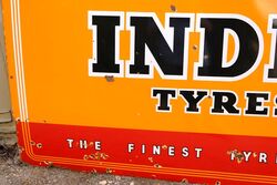 Vintage India Tyres Enamel Advertising Sign 