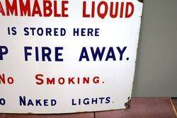 Vintage Inflammable Liquid Enamel Sign 