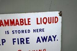 Vintage Inflammable Liquid Enamel Sign 