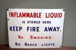 Vintage Inflammable Liquid Enamel Sign 