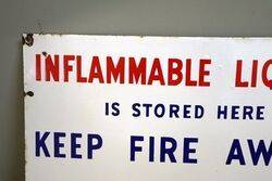Vintage Inflammable Liquid Enamel Sign 