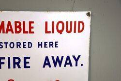 Vintage Inflammable Liquid Enamel Sign 