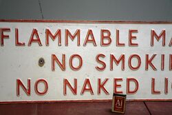Vintage Inflammable Material Embossed Alloy Sign