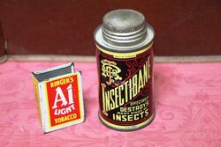 Vintage Insectibane Destroys Insects Tin. With Contents.