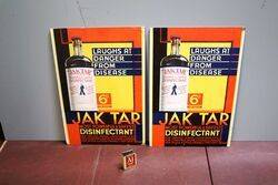 Vintage JAK TAR Disinfectant Shop Advertising Cards #