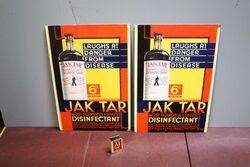 Vintage JAK TAR Disinfectant Shop Advertising Cards 