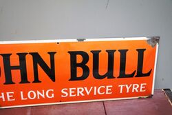 Vintage John Bull Tyre Convex Enamel Adv Sign 