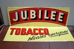 Vintage Jubilee Tobacco 2 Piece Tin Advertising Sign 