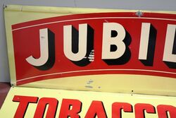 Vintage Jubilee Tobacco 2 Piece Tin Advertising Sign 