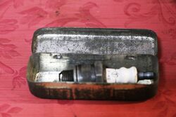 Vintage KLG Blue Spark Plug Tin