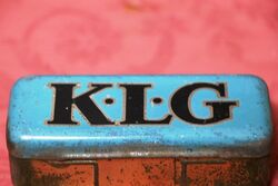 Vintage KLG Blue Spark Plug Tin
