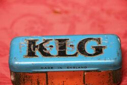 Vintage KLG Blue Spark Plug Tin