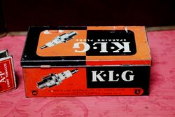 Vintage KLG F50 Spark Plug Part Pictorial Tin
