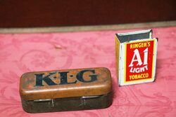 Vintage KLG Orange Spark Plug Tin