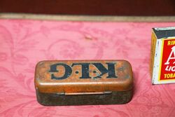 Vintage KLG Orange Spark Plug Tin