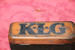 Vintage K.L.G Orange  Spark Plug Tin.