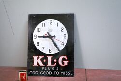 Vintage K.L.G Plugs Smiths Sectric Workshop Wall Clock. #