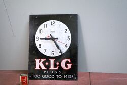 Vintage KLG Plugs Smiths Sectric Workshop Wall Clock 