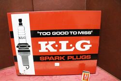 Vintage K.L.G Spark Plug Pictorial Wall Cabinet.