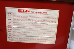 Vintage KLG Spark Plug Pictorial Wall Cabinet