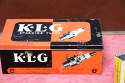 Vintage KLG Sparking Plugs Pictorial Tin Container Box