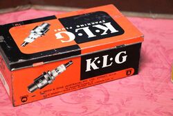 Vintage KLG Sparking Plugs Pictorial Tin Container Box