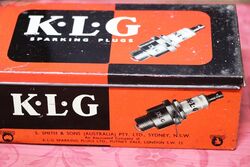 Vintage KLG Sparking Plugs Pictorial Tin Container Box