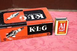 Vintage KLG Sparking Plugs Pictorial Tin Container Box