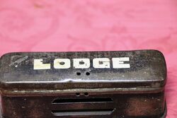 Vintage LODGE Spark Plug Tin