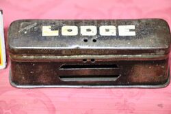 Vintage LODGE Spark Plug Tin