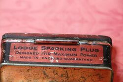 Vintage LODGE Spark Plug Tin