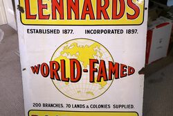 Vintage Lennards WorldFamed Boots and Shoes Enamel Sign 