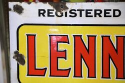 Vintage Lennards WorldFamed Boots and Shoes Enamel Sign 