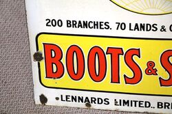 Vintage Lennards WorldFamed Boots and Shoes Enamel Sign 