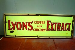 Vintage Lyons Coffee & Chicory Extract Enamel Adv Sign. #