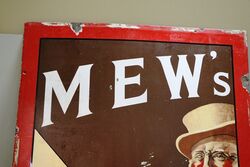 Vintage MEWand39s Pictorial Enamel Pub Advertising Sign 